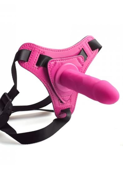 Adjustable Strap-On Belt With Realistic Dildo Strap-on med sele