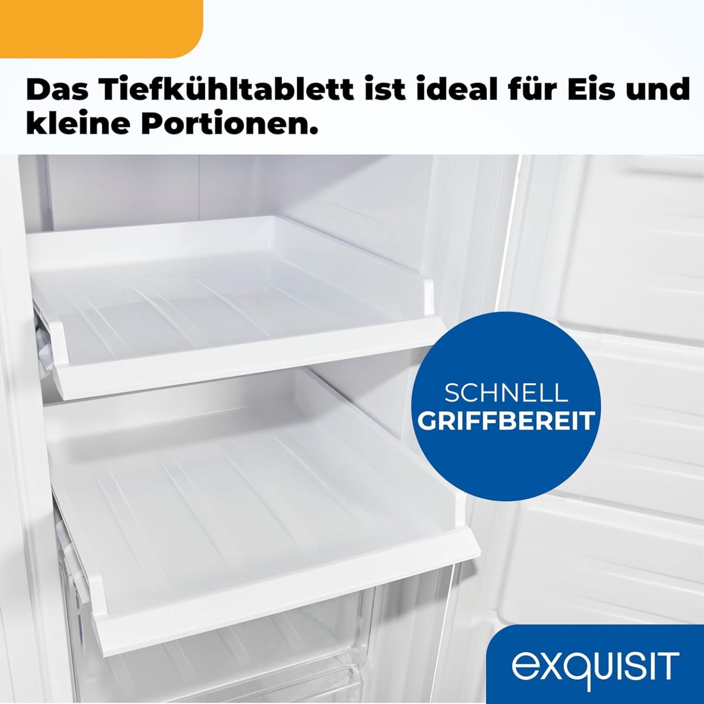 Exquisit Gefrierschrank NoFrost, Tiefkühlschrank groß, 161 Liter, Schnellgefrieren, Alarm-Funktion, GS5231-NF-H-040C weiss
