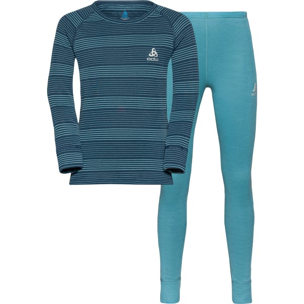 Ensemble thermique ODLO SET LONG ACTIVE WARM ECO REEF WATERS/BLUE WING TEAL