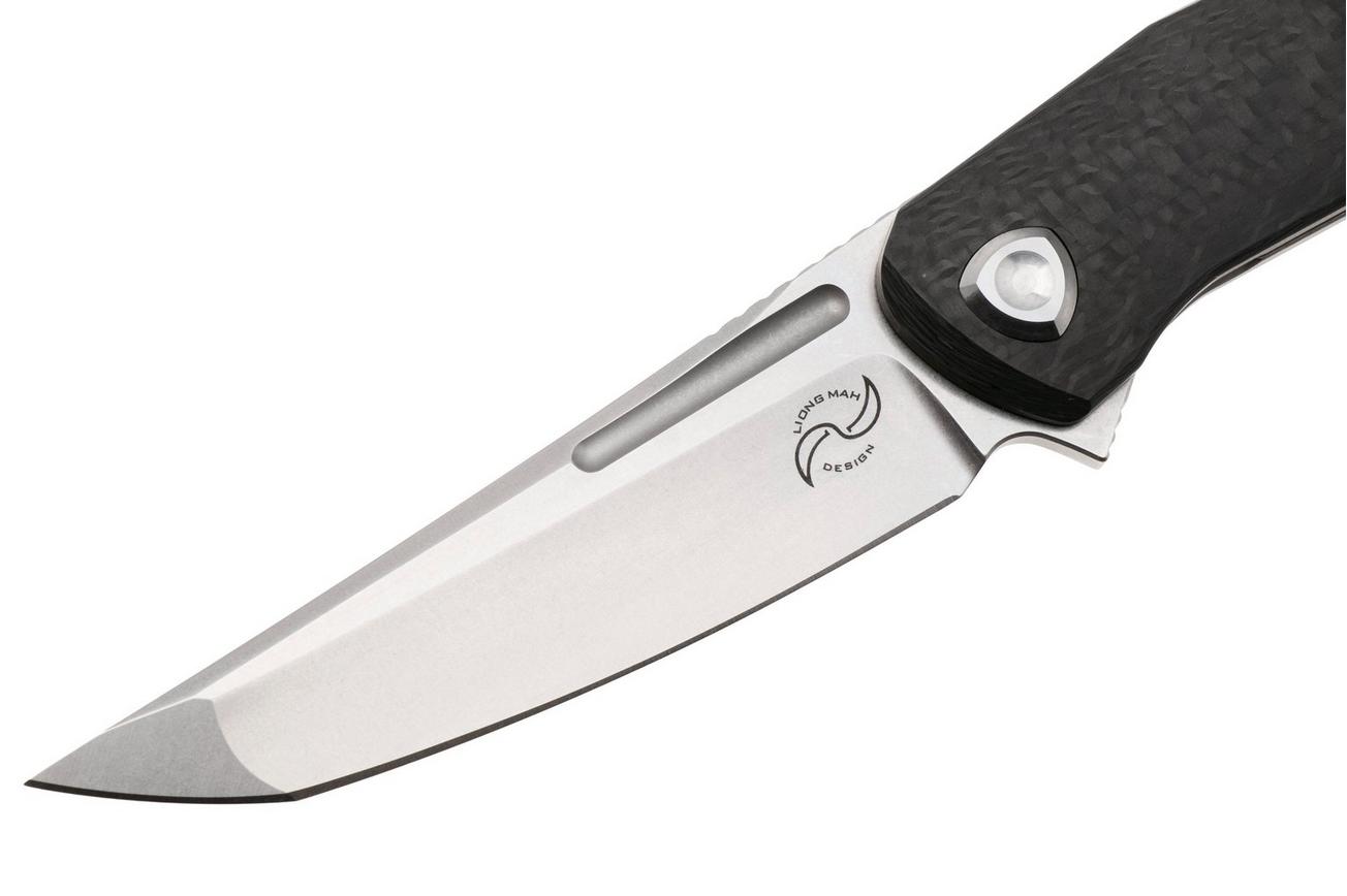 Liong Mah Warrior 3 Stonewashed Böhler M390, Titanium Carbonfiber, zakmes