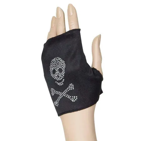 Widmann Handschuh mit Straß Totenkopf schwarz, 1 Stück