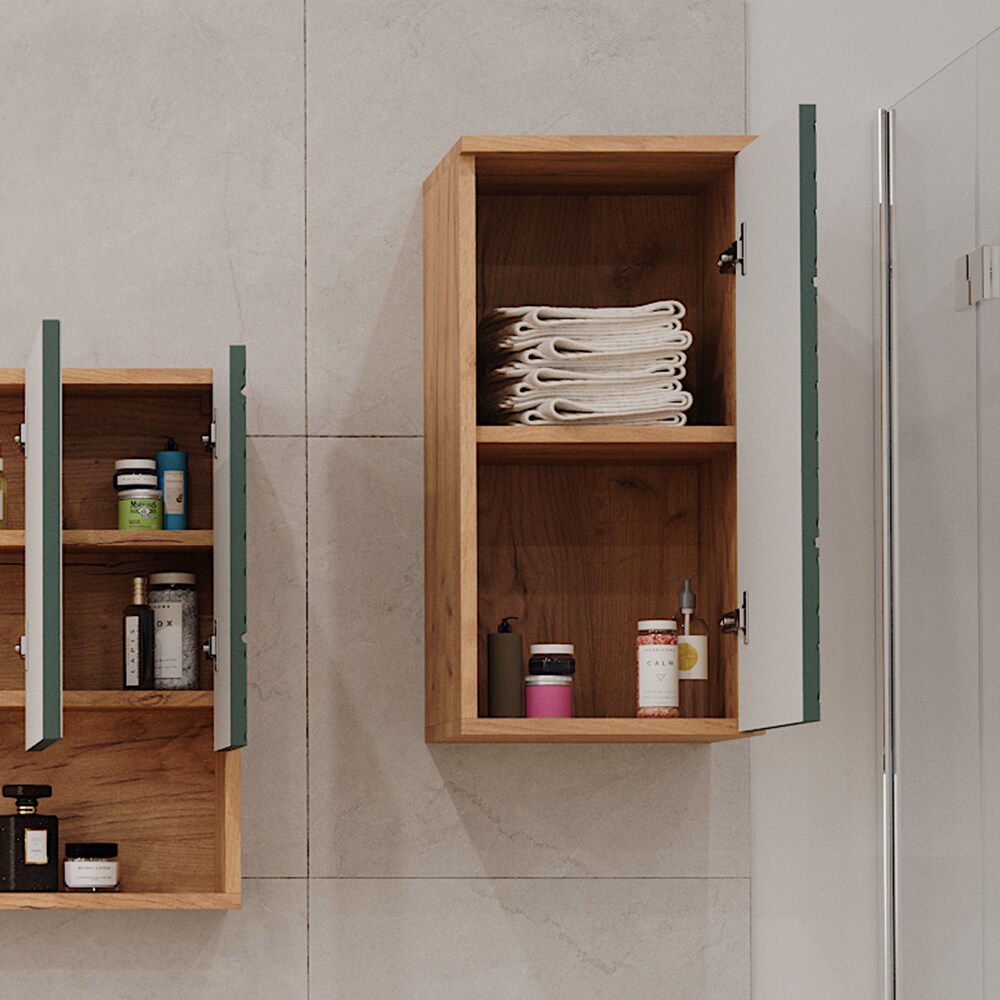 Vicco Hängeschrank Irma Eiche Grün 30 x 59 cm 2 Fächer Badezimmer
