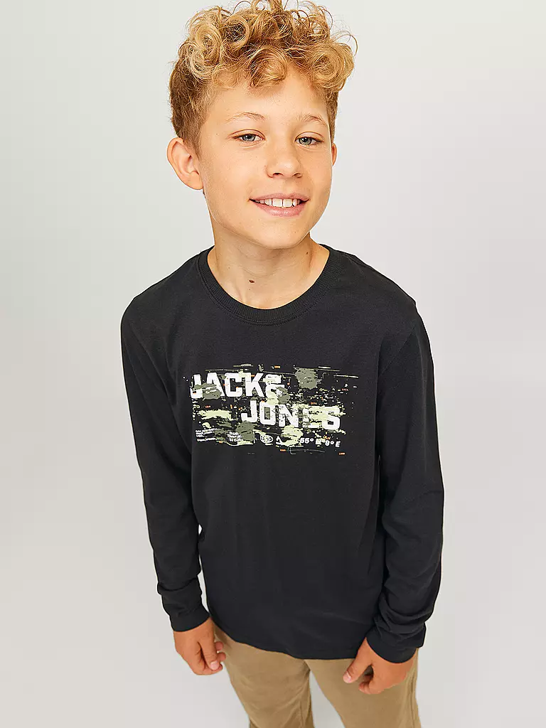 JACK & JONES Jungen Langarmshirt JCOOUTDOOR schwarz
