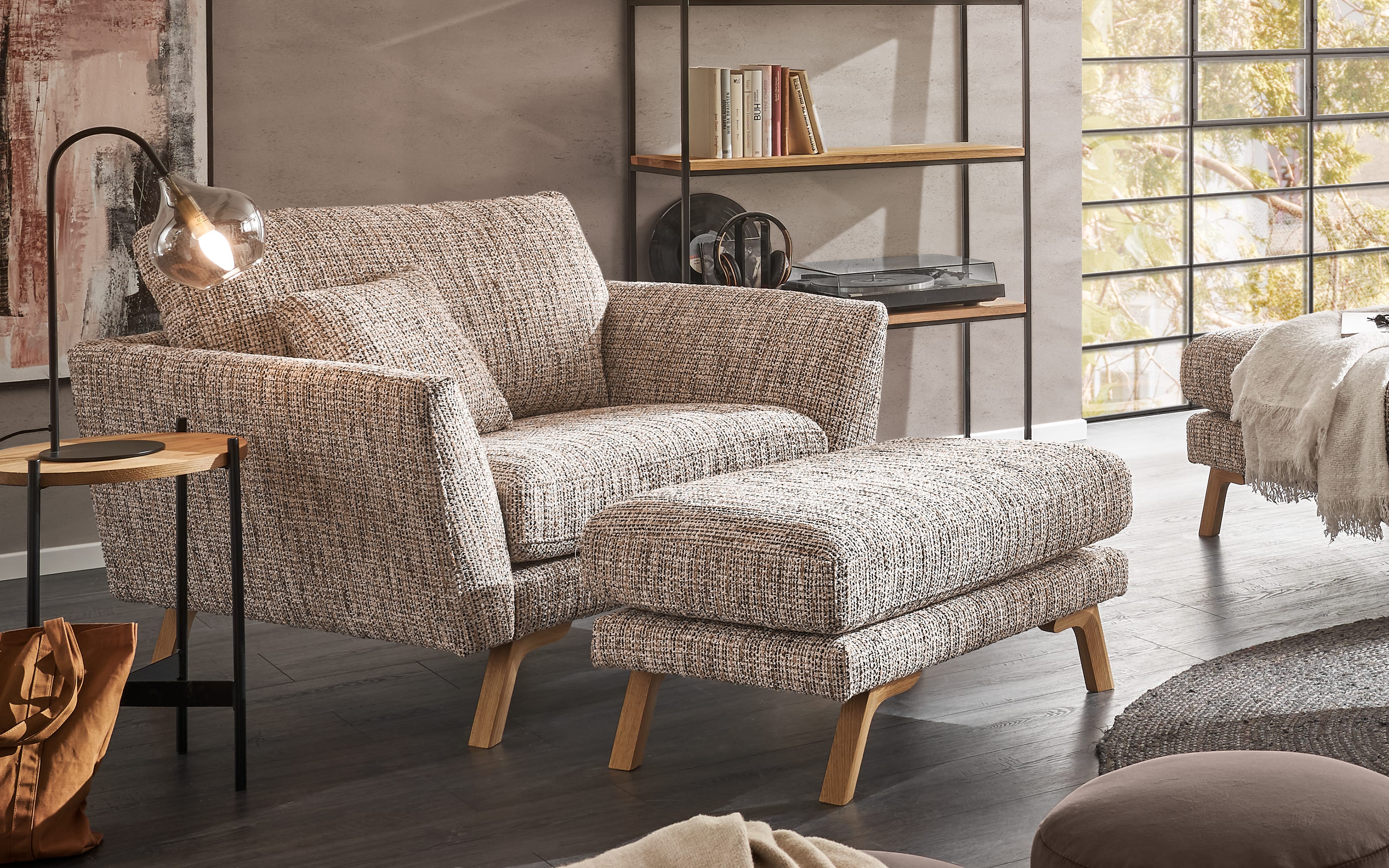Sessel Detroit, natur, inkl. Kissen