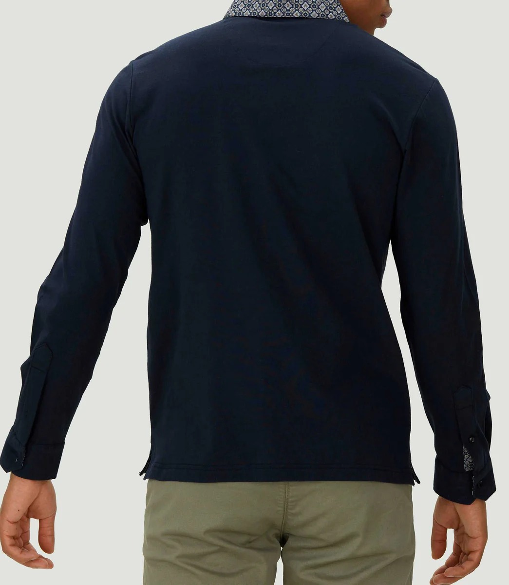 Polo manches longues marine 