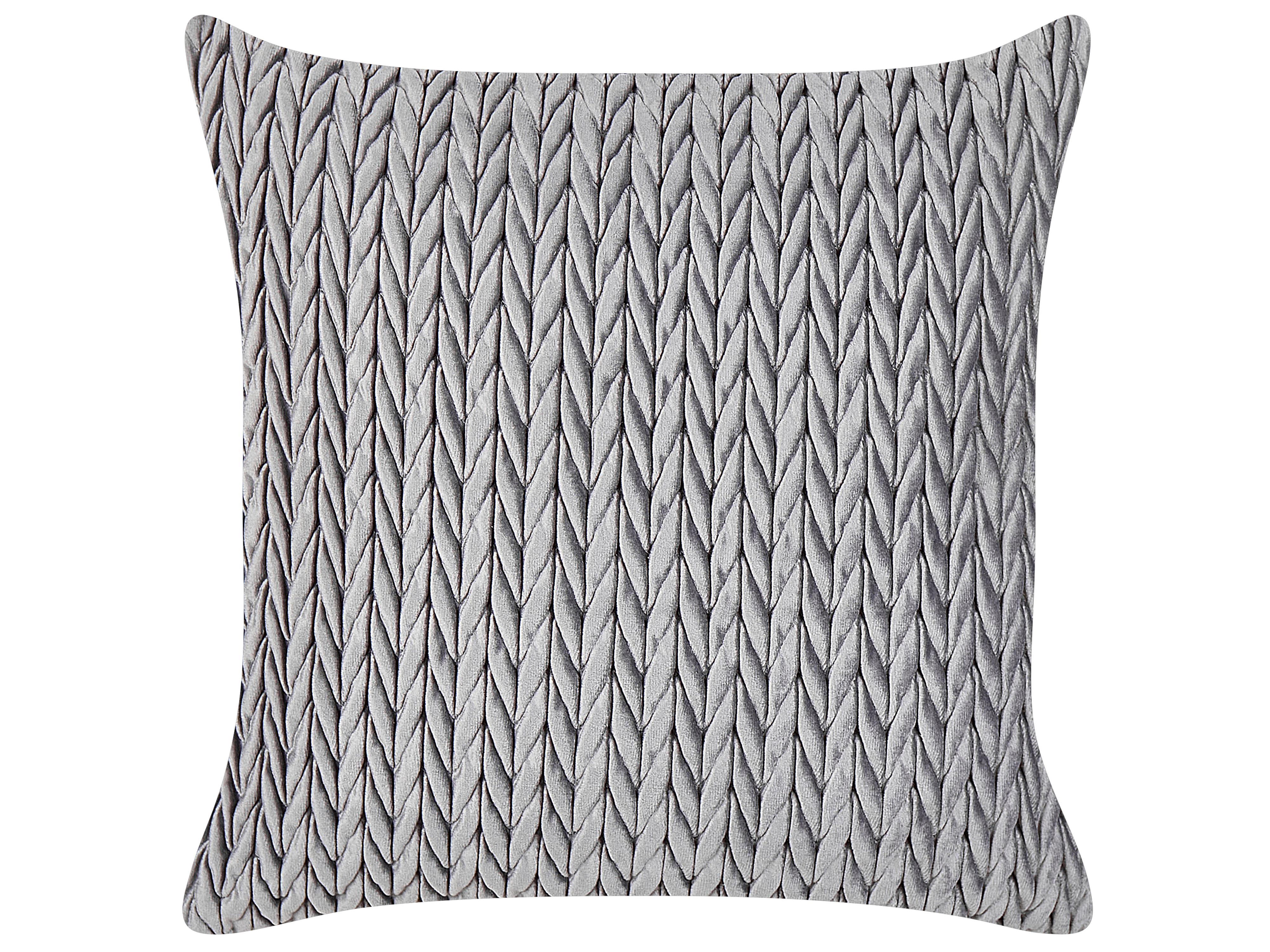 Set van 2 sierkussens ECLIPTA 45 x 45 cm Grijs effen