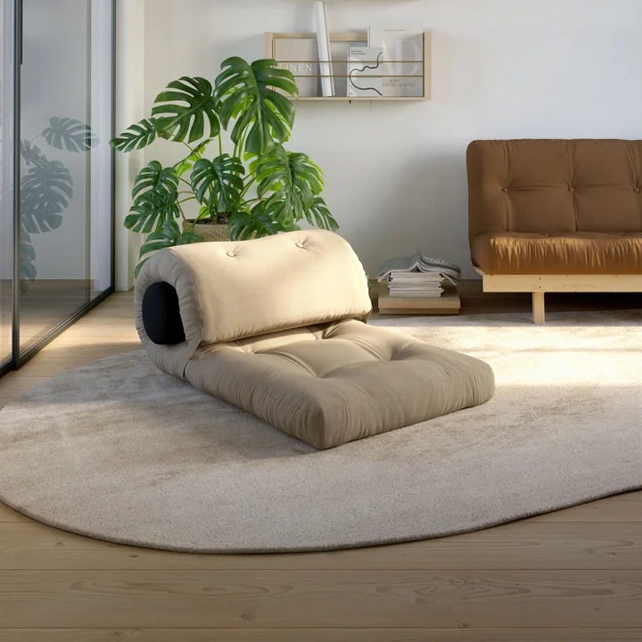 Karup Design - Wrap Futonsessel, dunkelgrau / petrolblau (757)