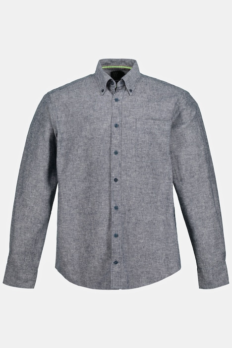 Leinenmixhemd, Langarm, Buttondown-Kragen, Modern Fit