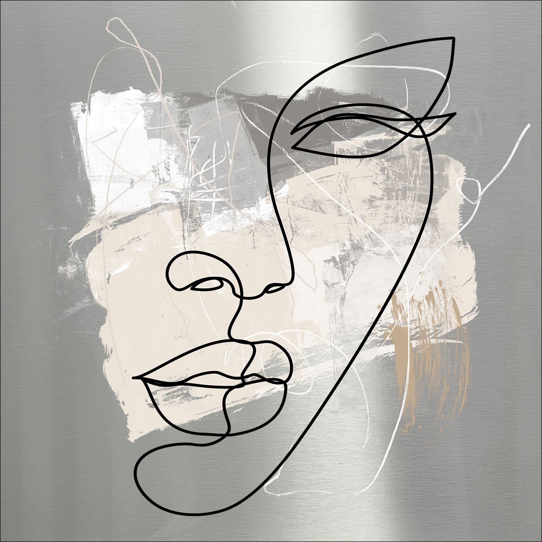 Aludibondbild FACE LINES VI