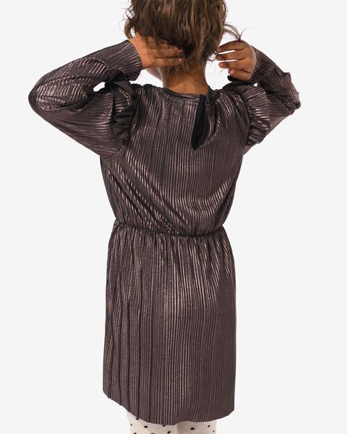 robe fille plissée métallique  rose