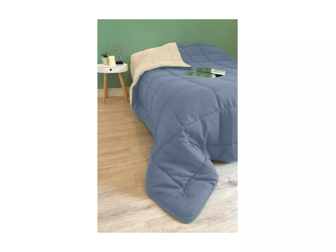 Couette Microfibre 400g/m2 CALGARY Petrole + Mastic 140x200cm