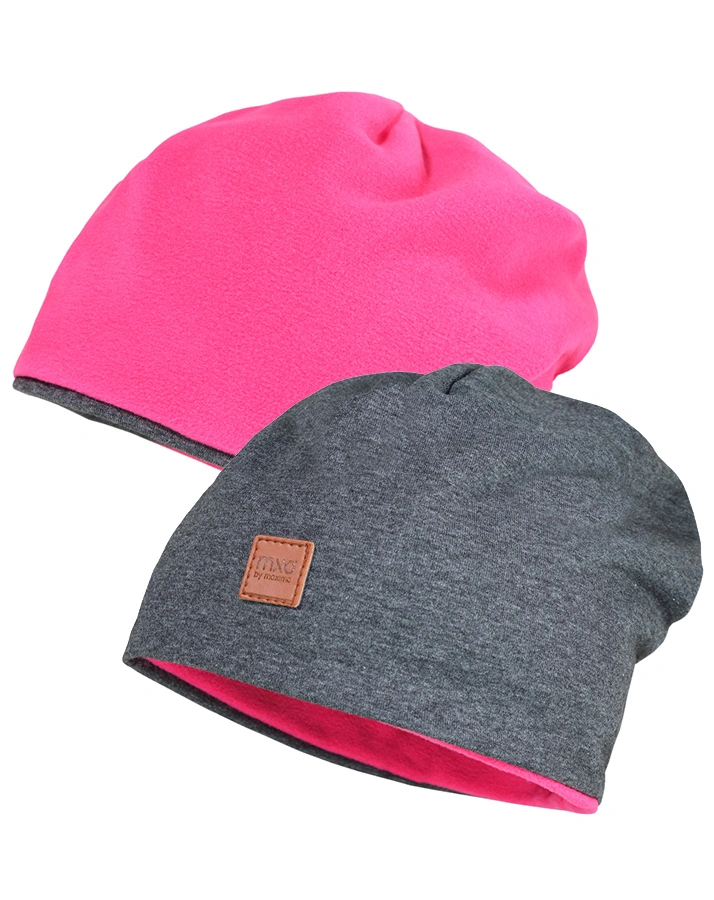 Beanie SHORT BASICS zum Wenden in anthrazitmeliert