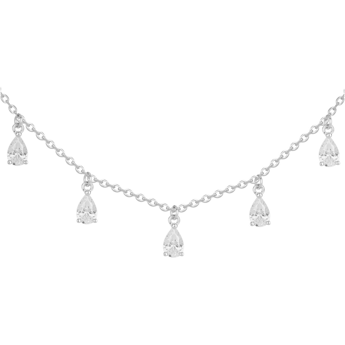 Collier en Argent avec oxyde de zirconium blanc