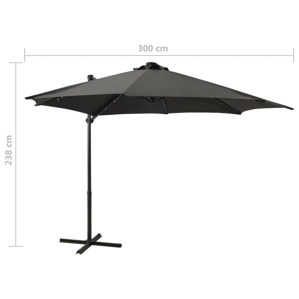 vidaXL - Zweefparasol - Antraciet - 300 cm