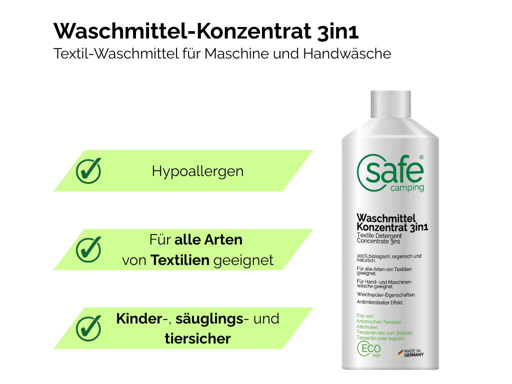 SAFE CAMPING 3in1 concentraat wasmiddel - 500 ml