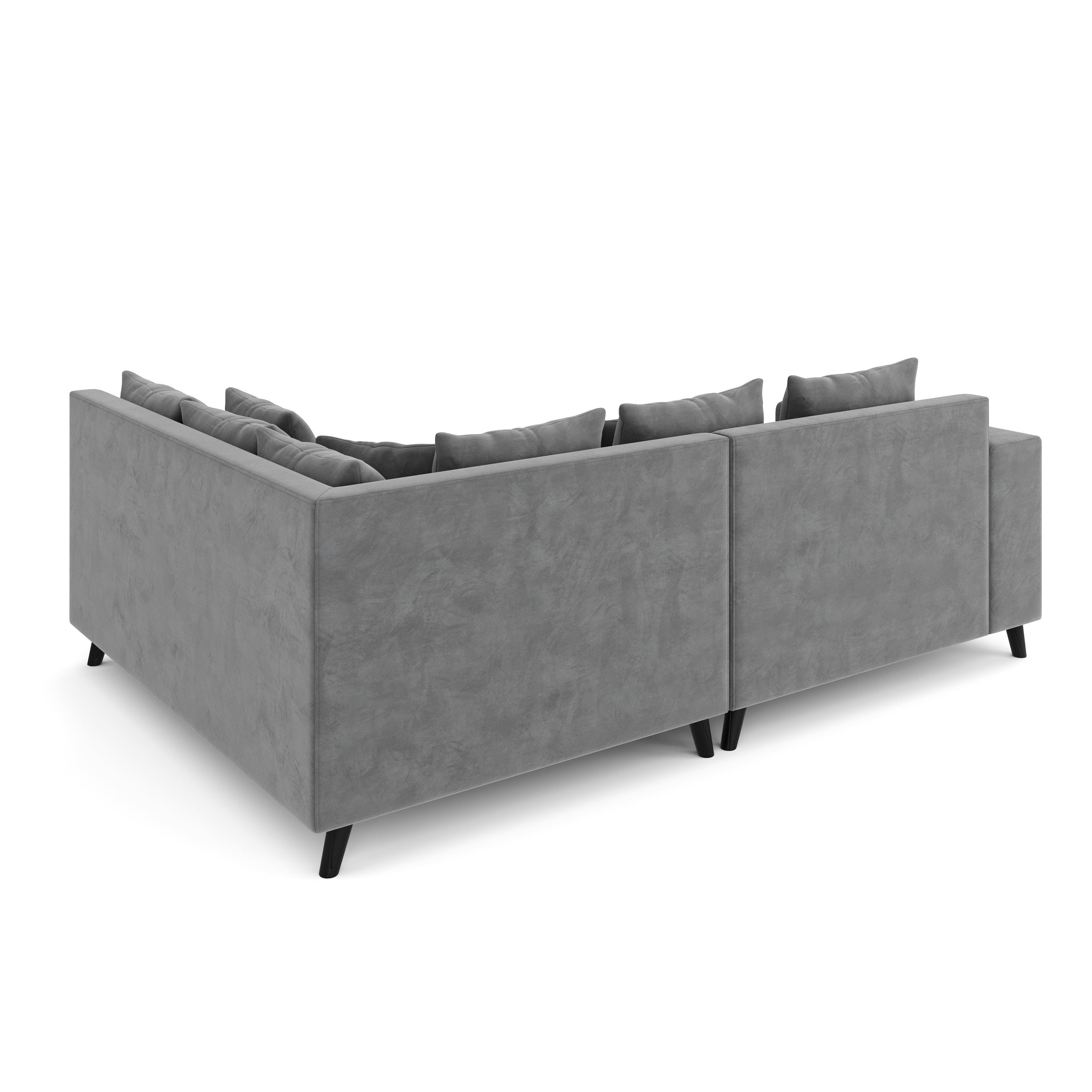 Ecksofa Samt mit Ottomane ELINA rechts anthrazit