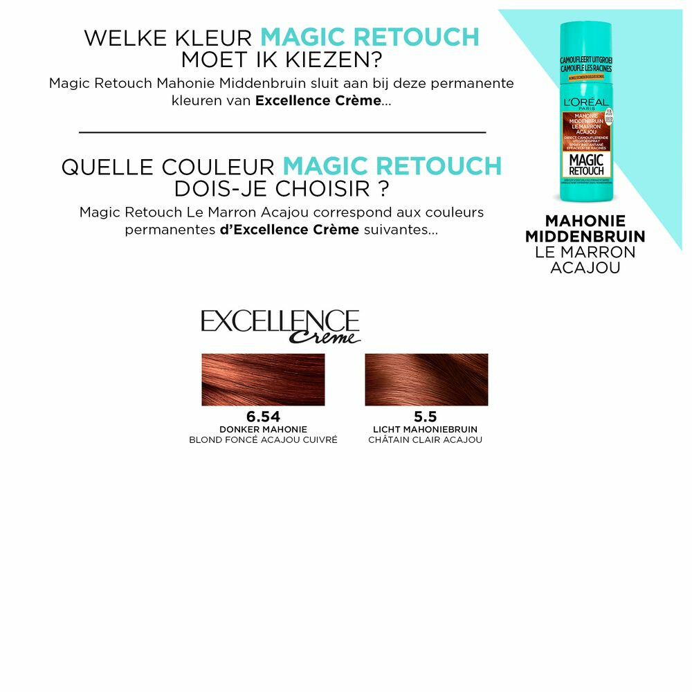 L'Oréal Magic Retouch Uitgroeispray Mahonie Middenbruin75 ml