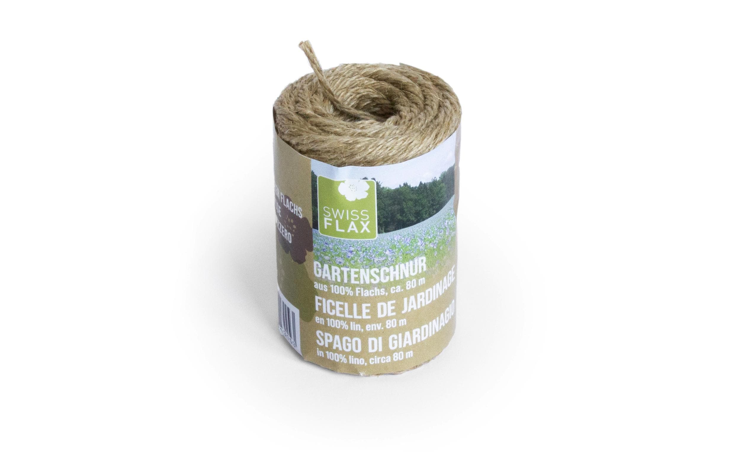Gartenschnur Swiss Flax 80 mBindfaden aus 100% Schweizer Flachs