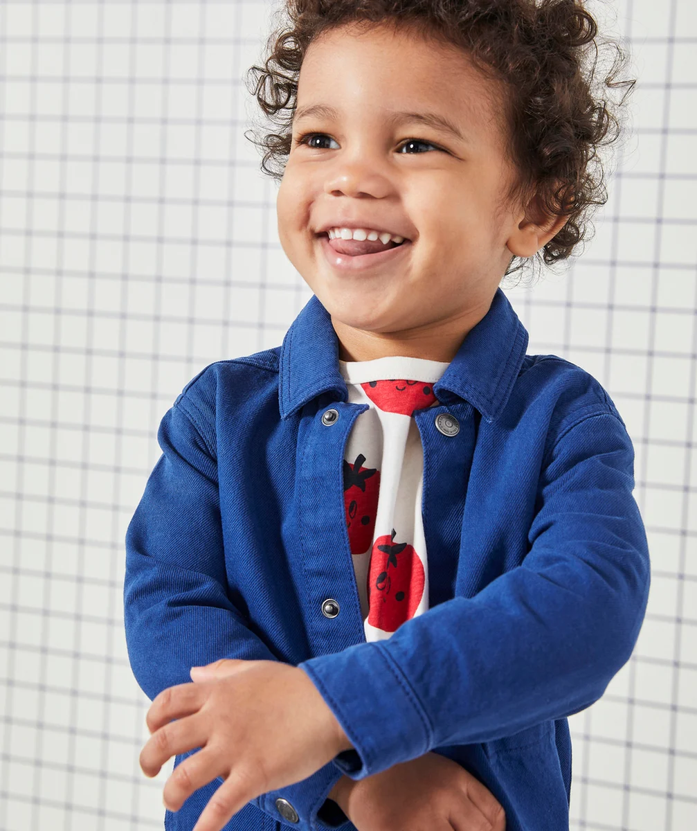 VESTE BÉBÉ GARÇON EN COTON BLEU ÉLECTRIQUE