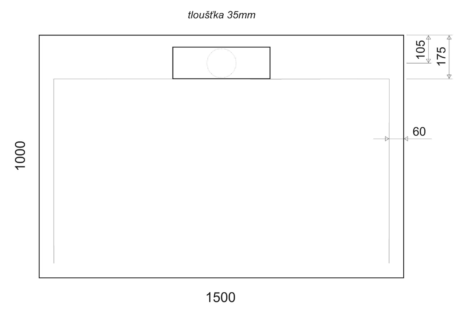 Gelco Irena rechthoekige douchebak antislip 150x100cm wit
