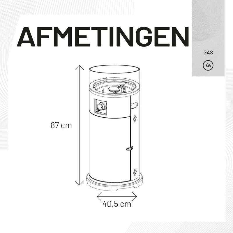 Sunred - Bogo - Terrasverwarmer - Grijs - Gas - 10500 Watt