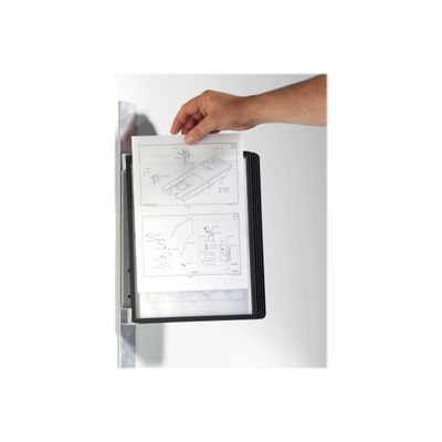 Durable Vario - Support mural magnétique avec 5 pochettes A4 - noir