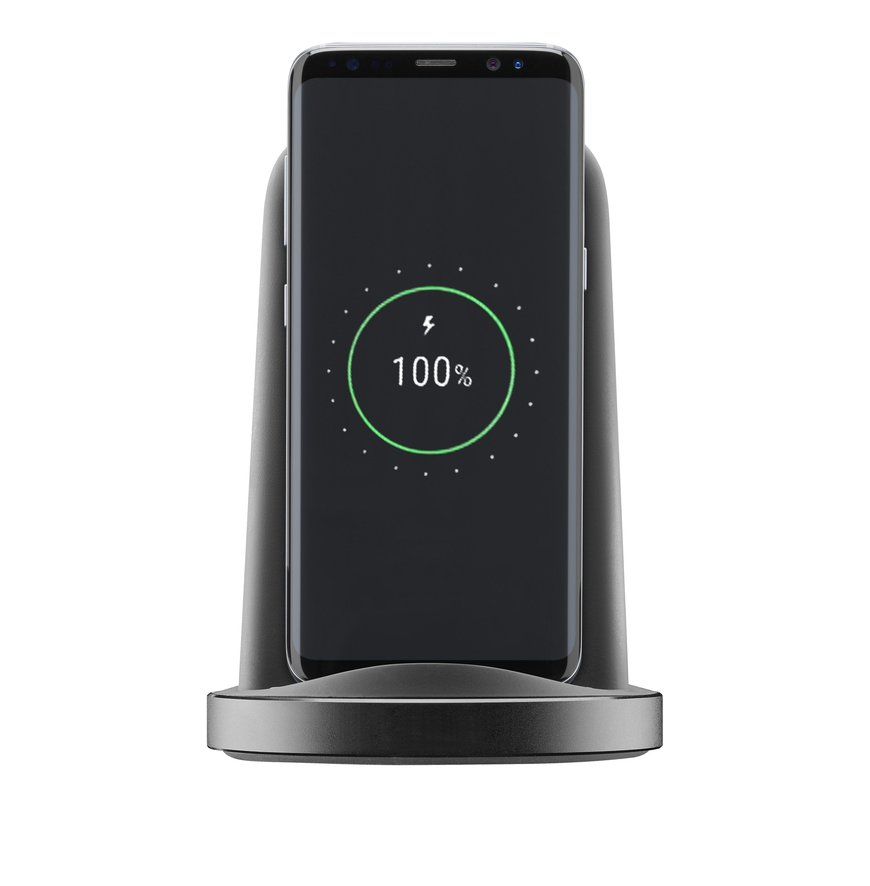 (15W) Podium Qi Wireless Charger Induktionsladegerät Ladestation (WIRELESTAND15WTYCK) - Schwarz