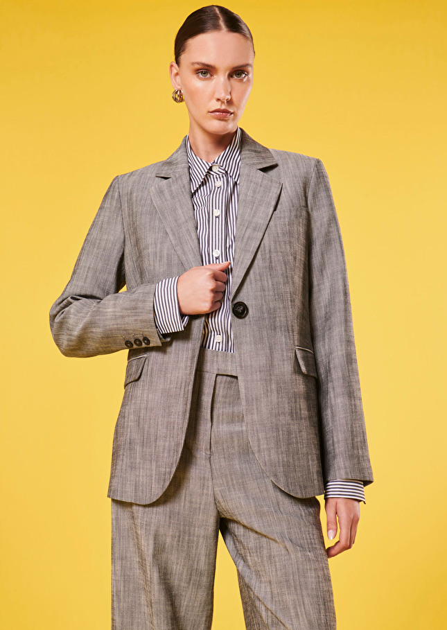 Veste Valerianegris en tissu flammé