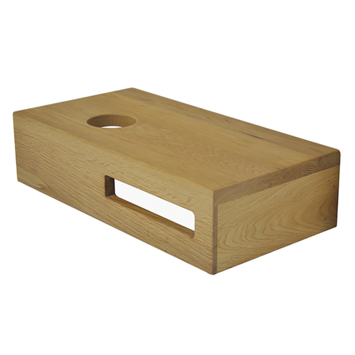 Marho Tarn wastafelblad toilet links 40 x 21 x 10 cm massief hout