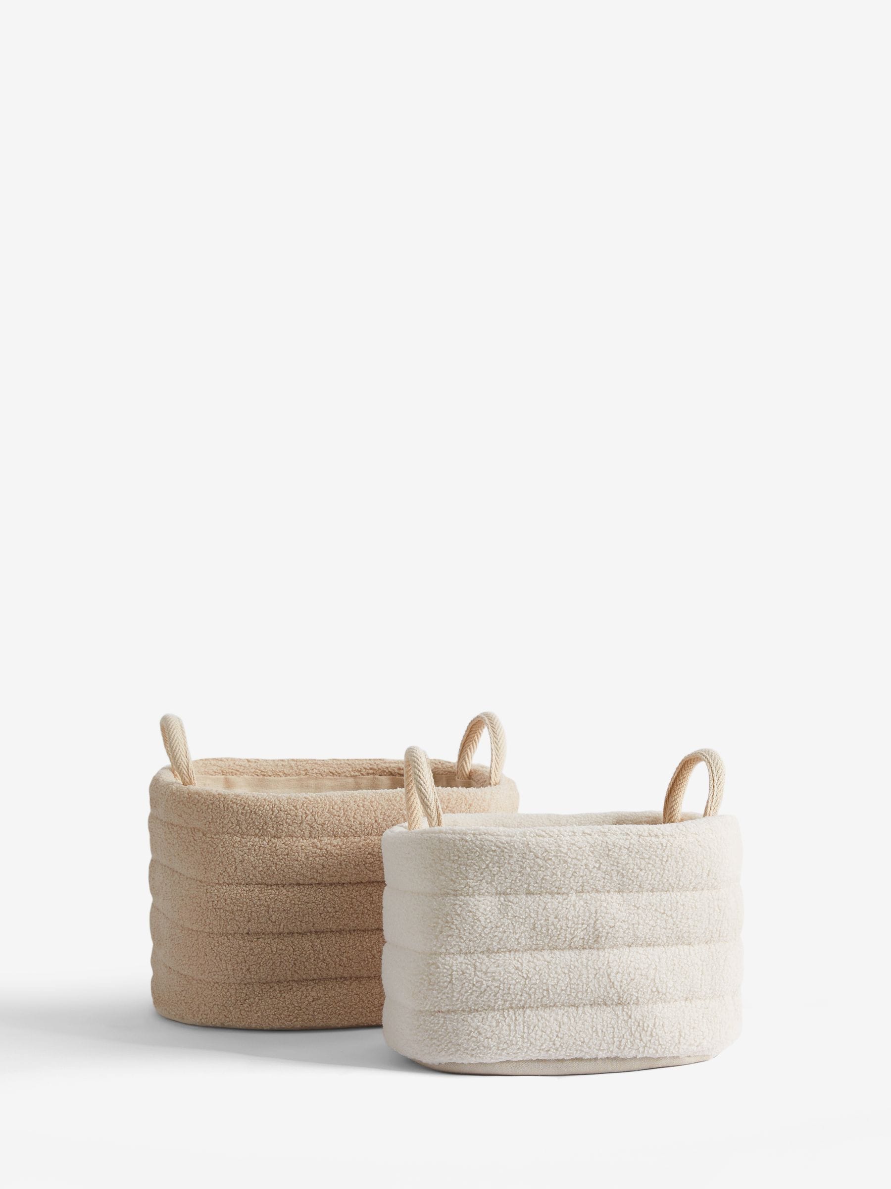 Set van 2 bouclé opslagmanden