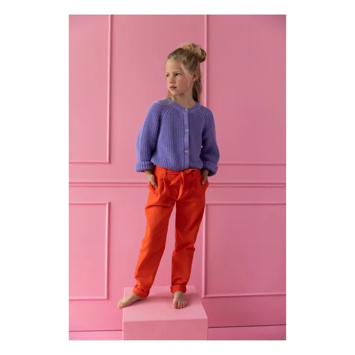 Yuki Pantalon Chino Coton Bio | Orange sanguine