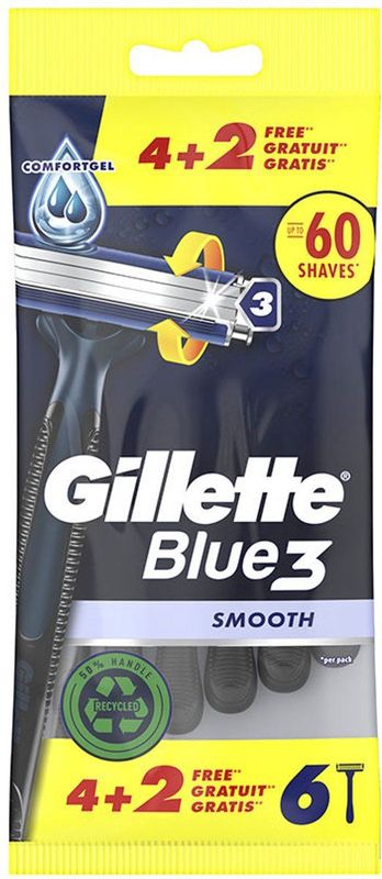 Gillette Blue3 Smooth 4+2 stuks