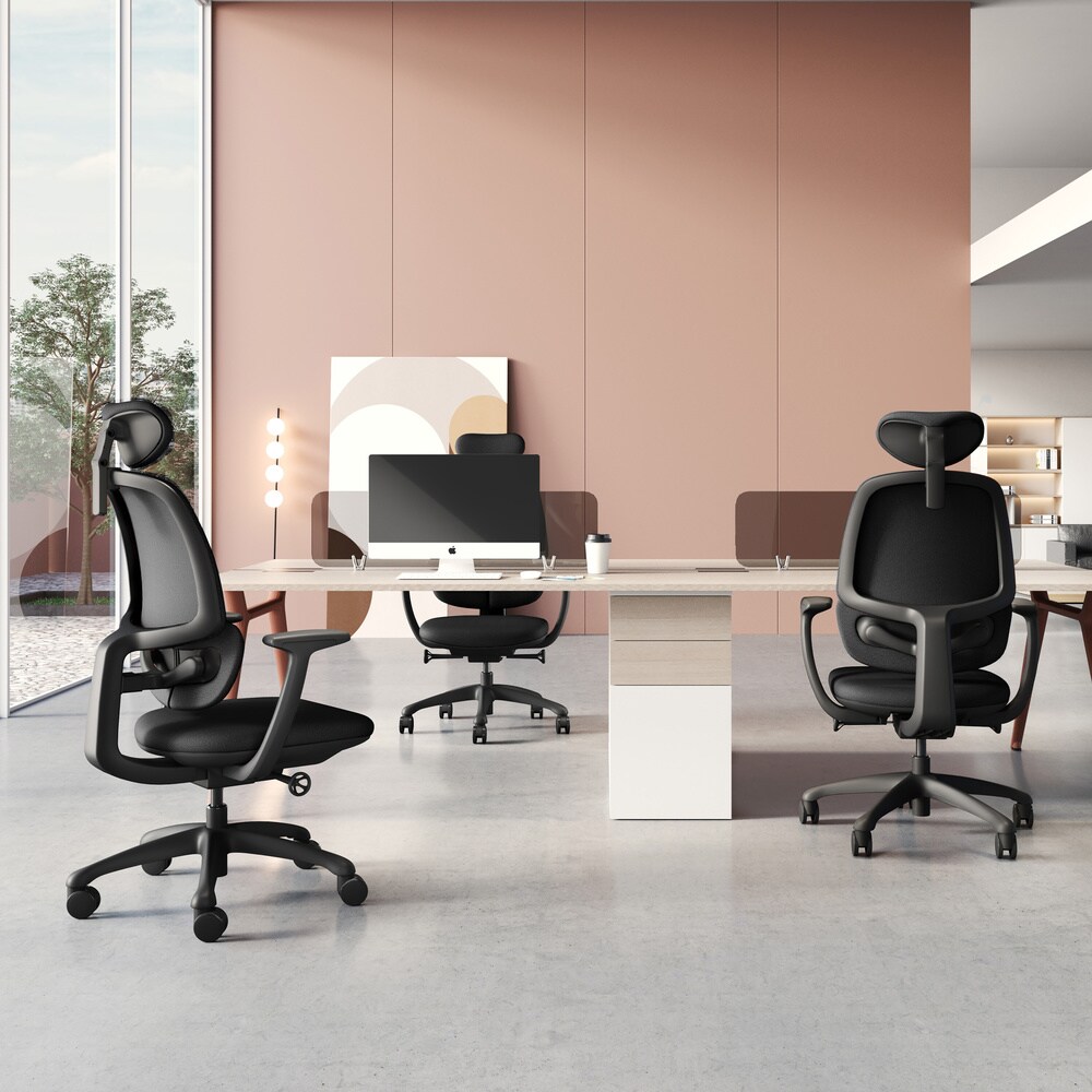 Profi Bürostuhl RI-COVER Stoff/Netzstoff mit Armlehnen (höhenverstellbar) hjh OFFICE