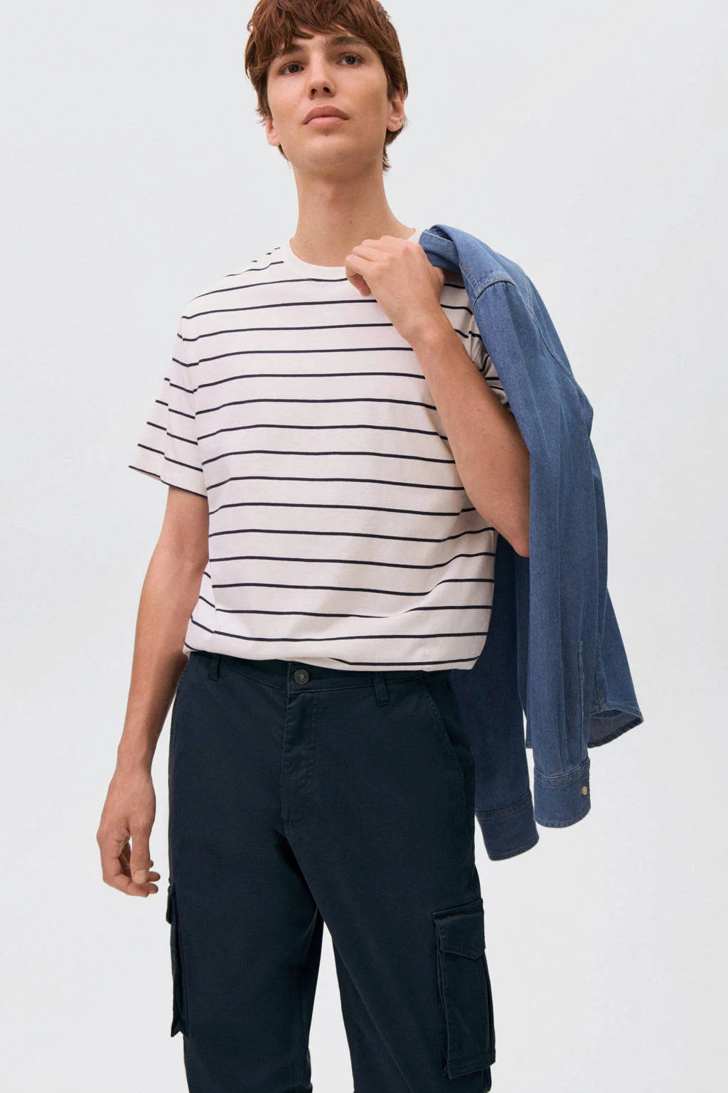 MANGO TEEN cargo broek donkerblauw