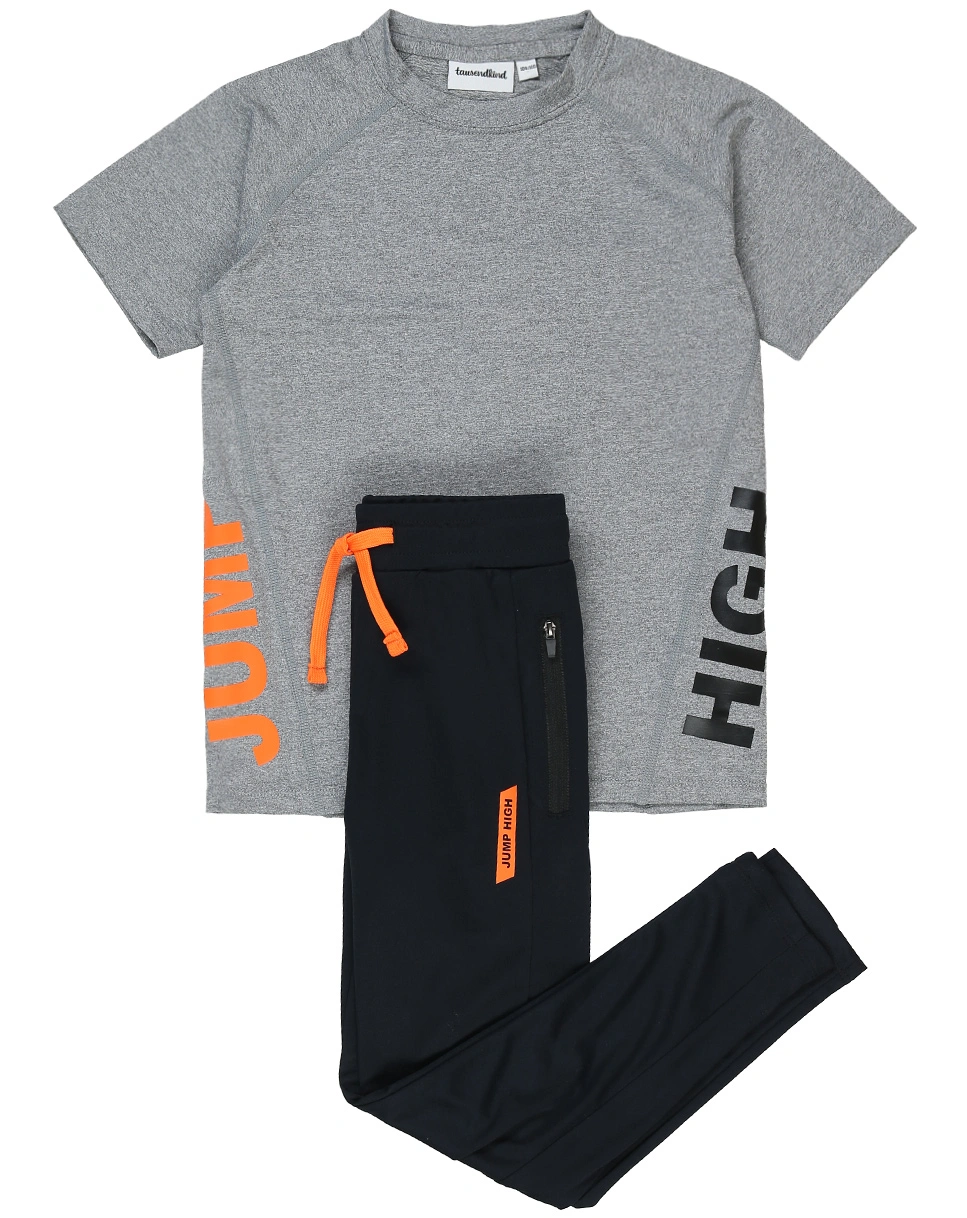 Funktions-Sporthose JUMP HIGH mit T-Shirt in schwarz