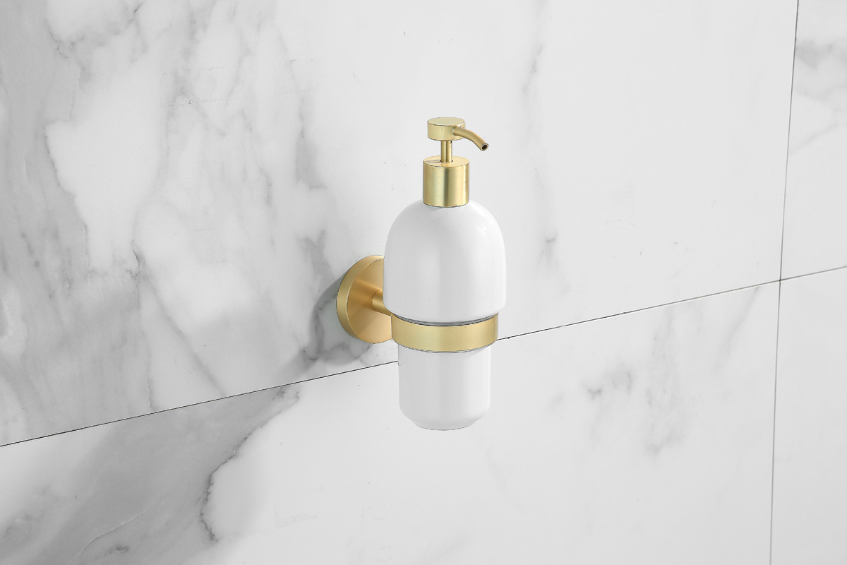 Saniclear Brass zeepdispenser geborsteld messing mat goud