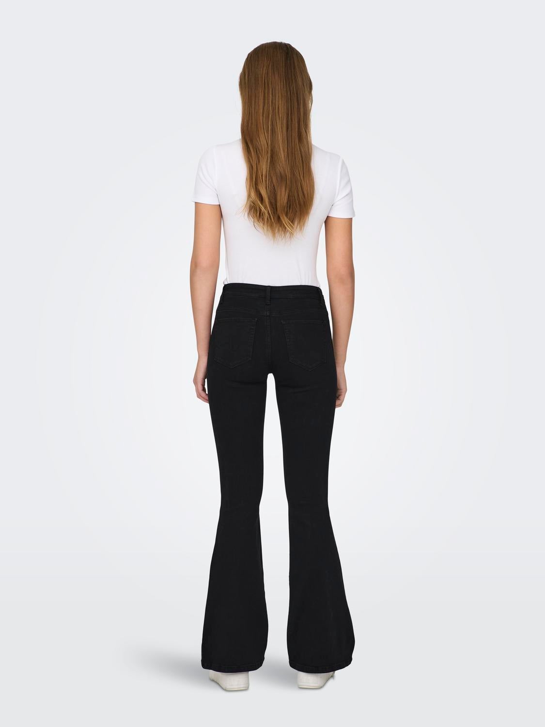 ONLREESE Mittlere Taille Ausgestellt Jeans Black