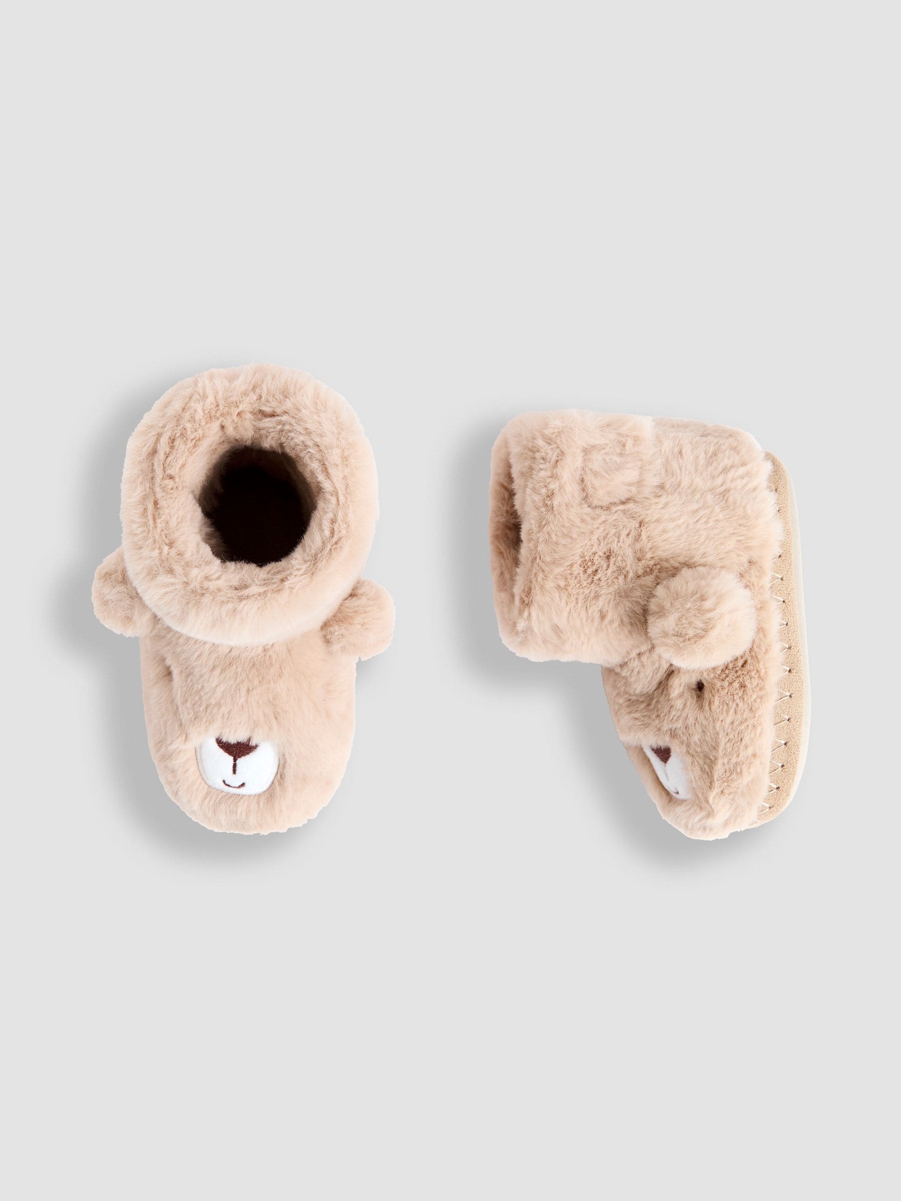 Bruin met beer - JoJo Maman Bébé Plush Slipper Boots