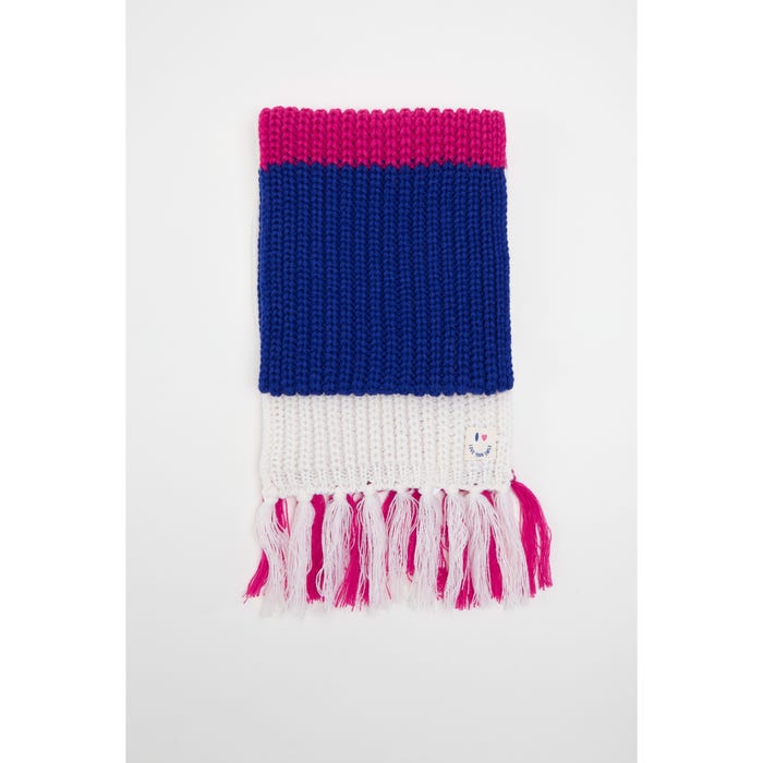 Veritas-Kids sjaal colourblock kwastjes