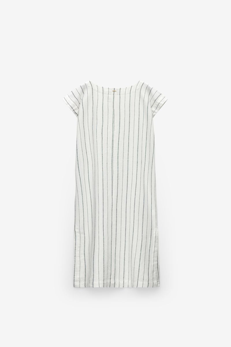 TÚNICA LOOSE FIT DE LINHO ÀS RISCAS