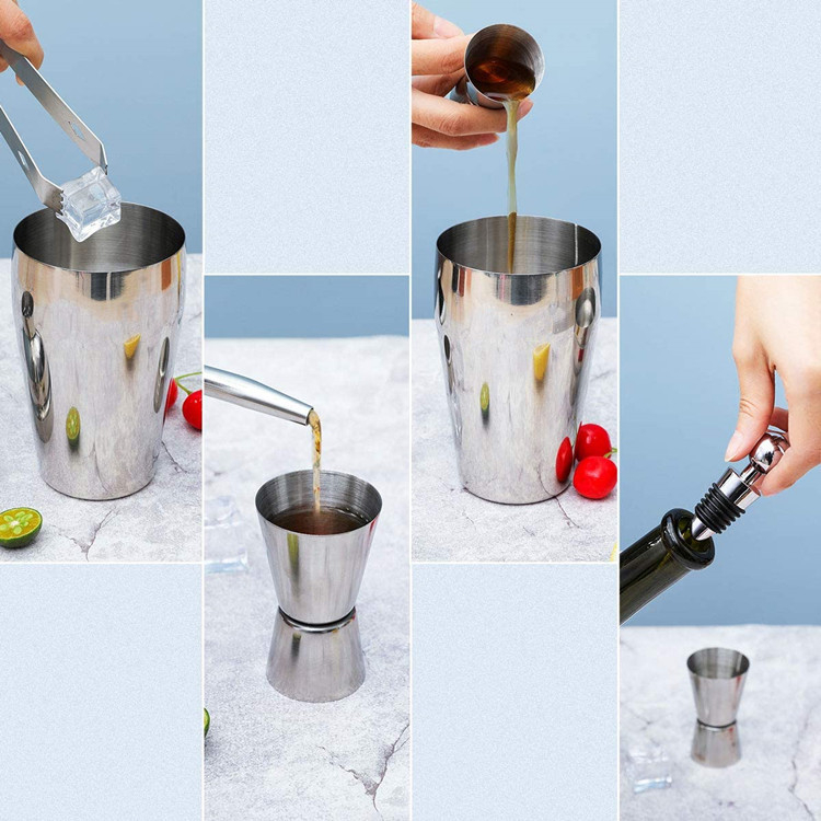 (14-tlg. Set) 0.55L Edelstahl Cocktail Mixer Bar Shaker Kit