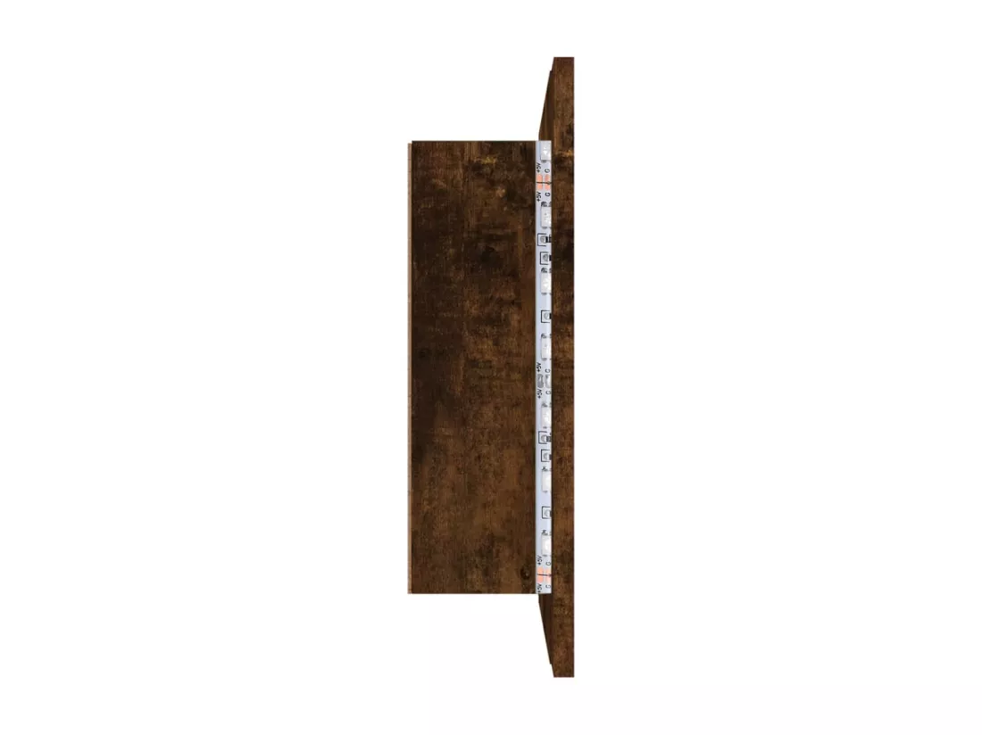 Armoire à miroir LED Chêne fumé 60x12x45 cm Bois d'ingénierie