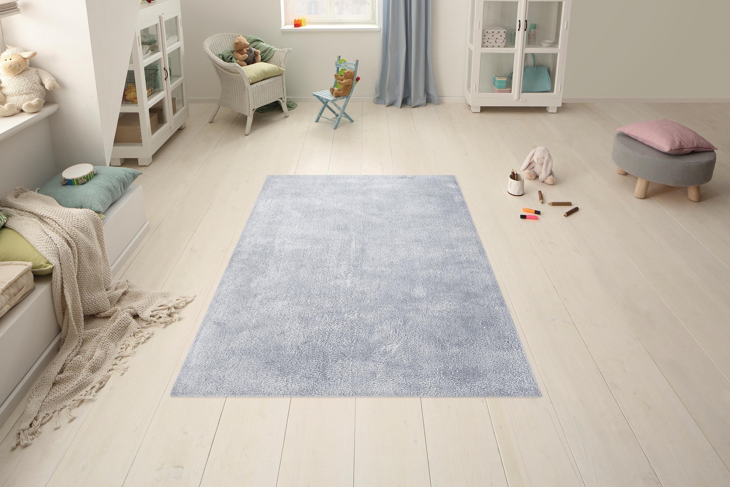 my home Hochflor-Teppich »Carla« rechteckig 40 mm Höhe super soft, Teppich in Pastell-Farben
