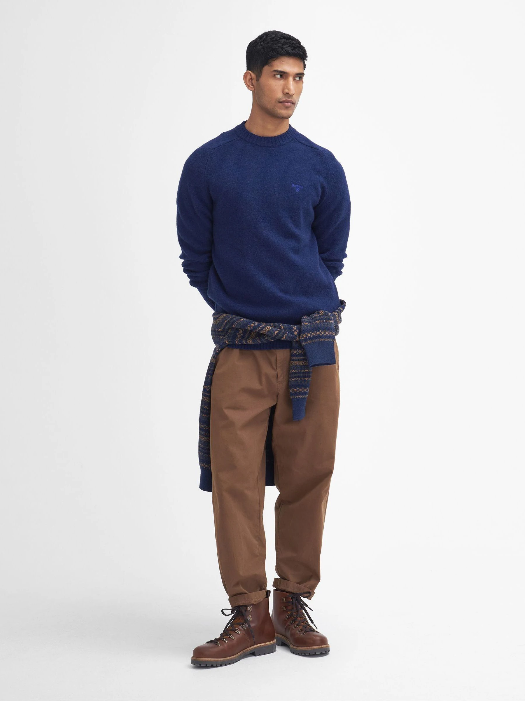 Inktblauw - Barbour® Grangetown trui met ronde hals