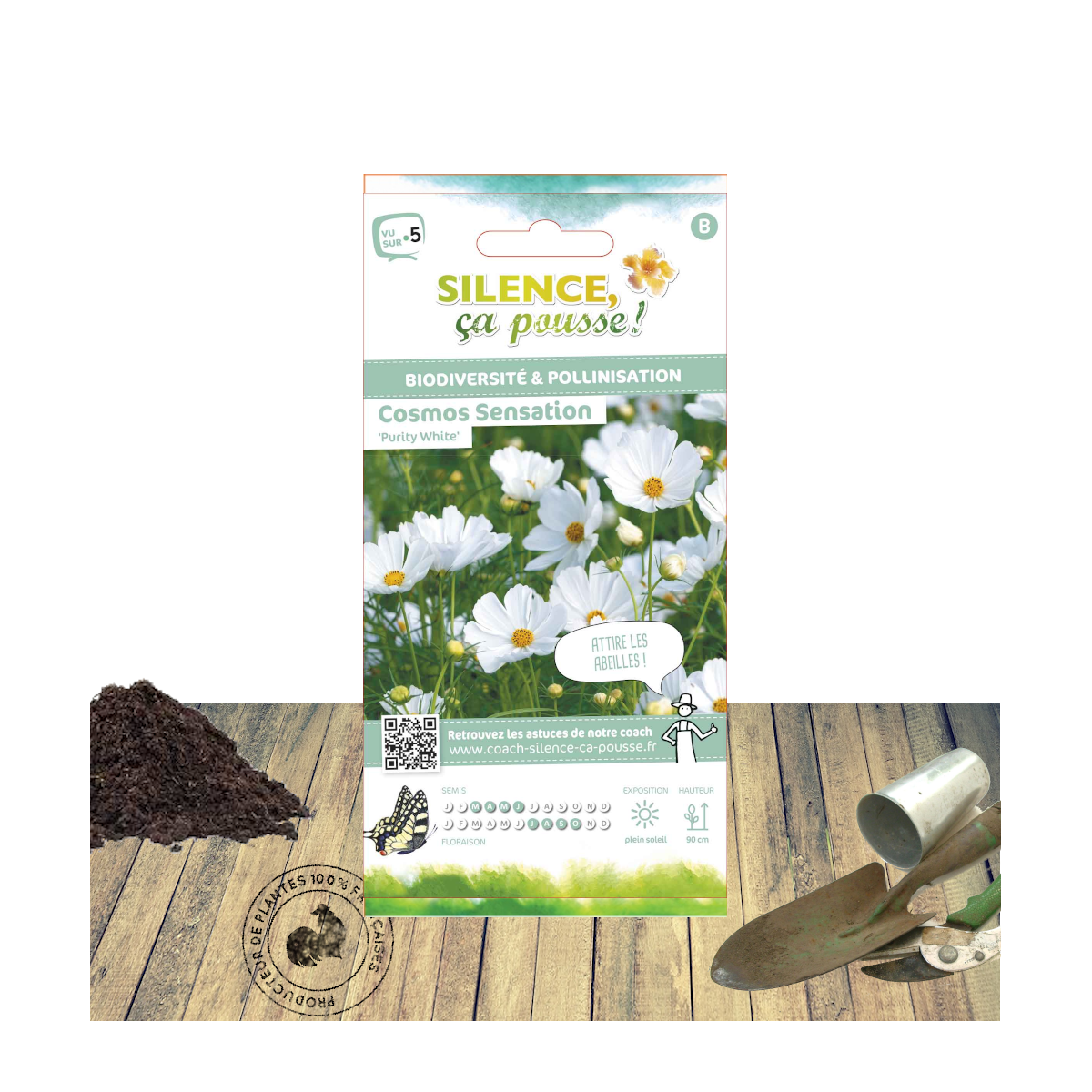Graines de cosmos purity white/cosmos bipinnatus purity white[-]sachet de 2 gr.