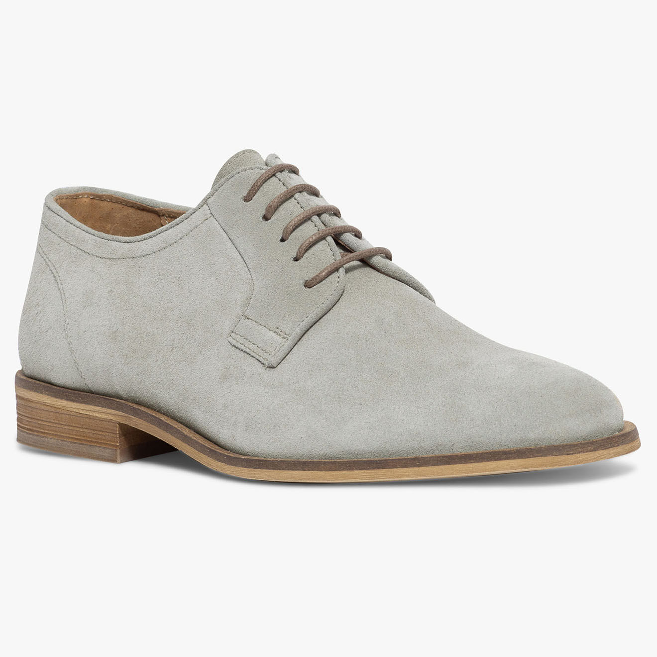 Bocage Derbies en Velours de Cuir Lisbonne grises