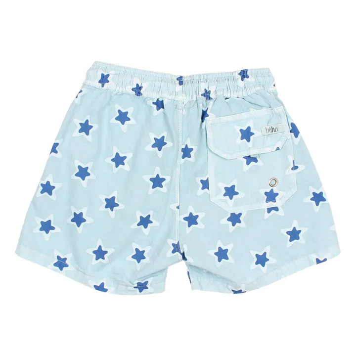 Búho Short de Bain Etoiles | Bleu ciel
