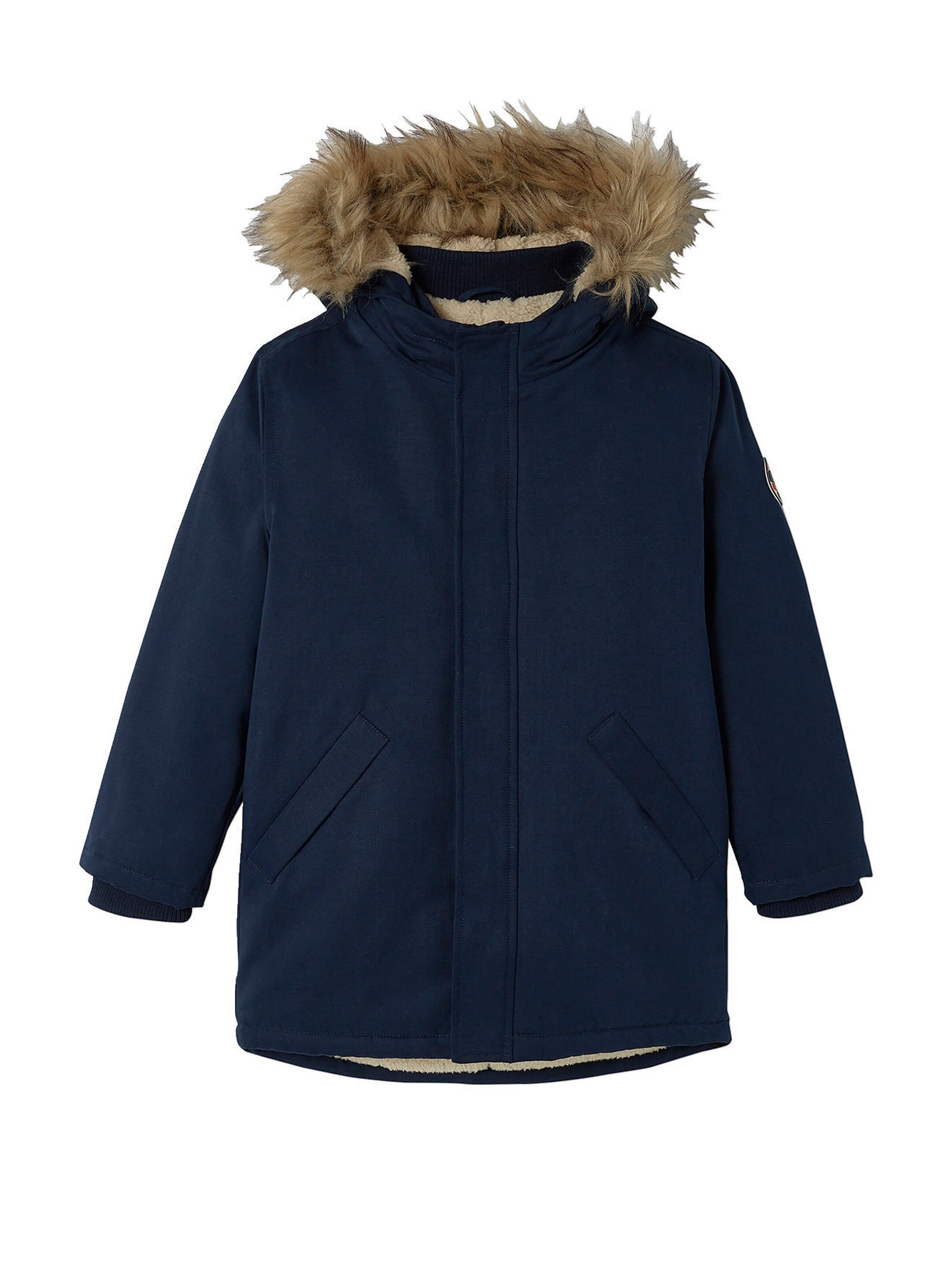 Vertbaudet Jungen Jacke mit Kapuze, Wattierung Recycling-Polyester marine