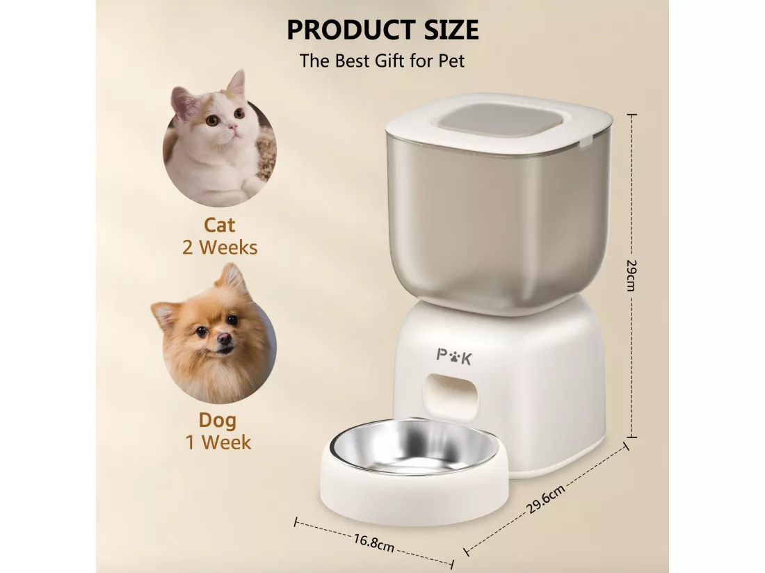 3L Distributeur Croquettes Automatique pour Chat et Chien - Mangeoire Automatique pour Chat et Chien, Peut Nourrir 4 Repas par Jour