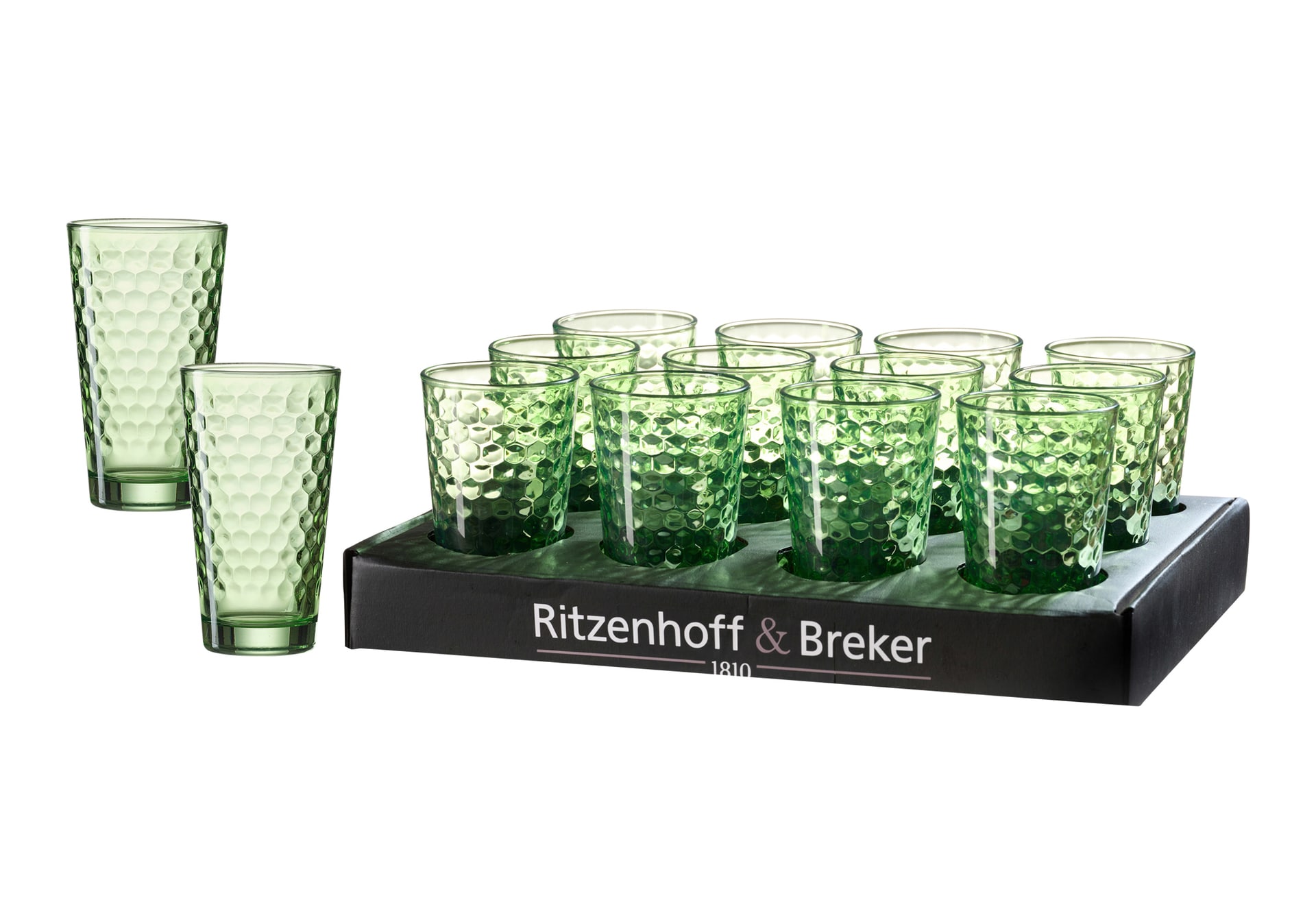 Ritzenhoff & Breker Longdrinkglas FAVO 6er Set 400 ml grün Glas